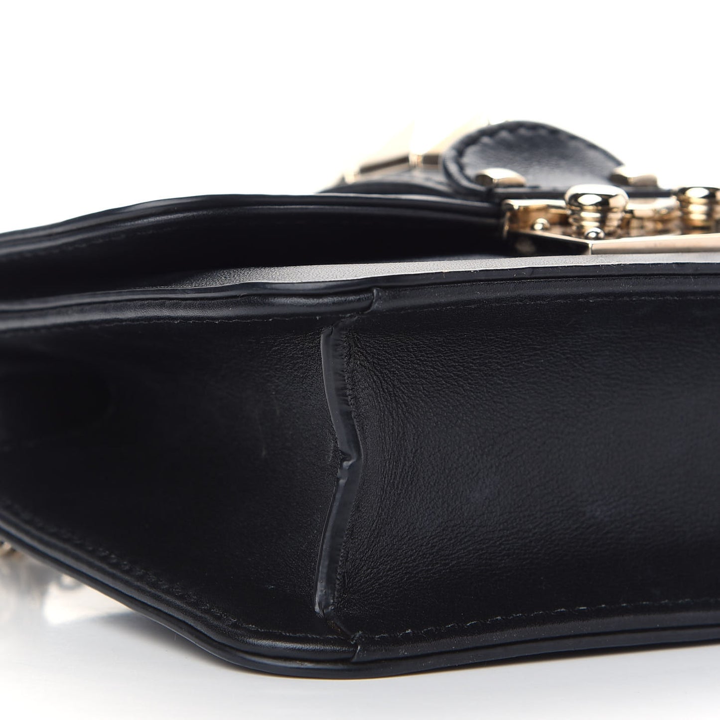 Vitello Mini Glam Lock Rockstud Flap Black