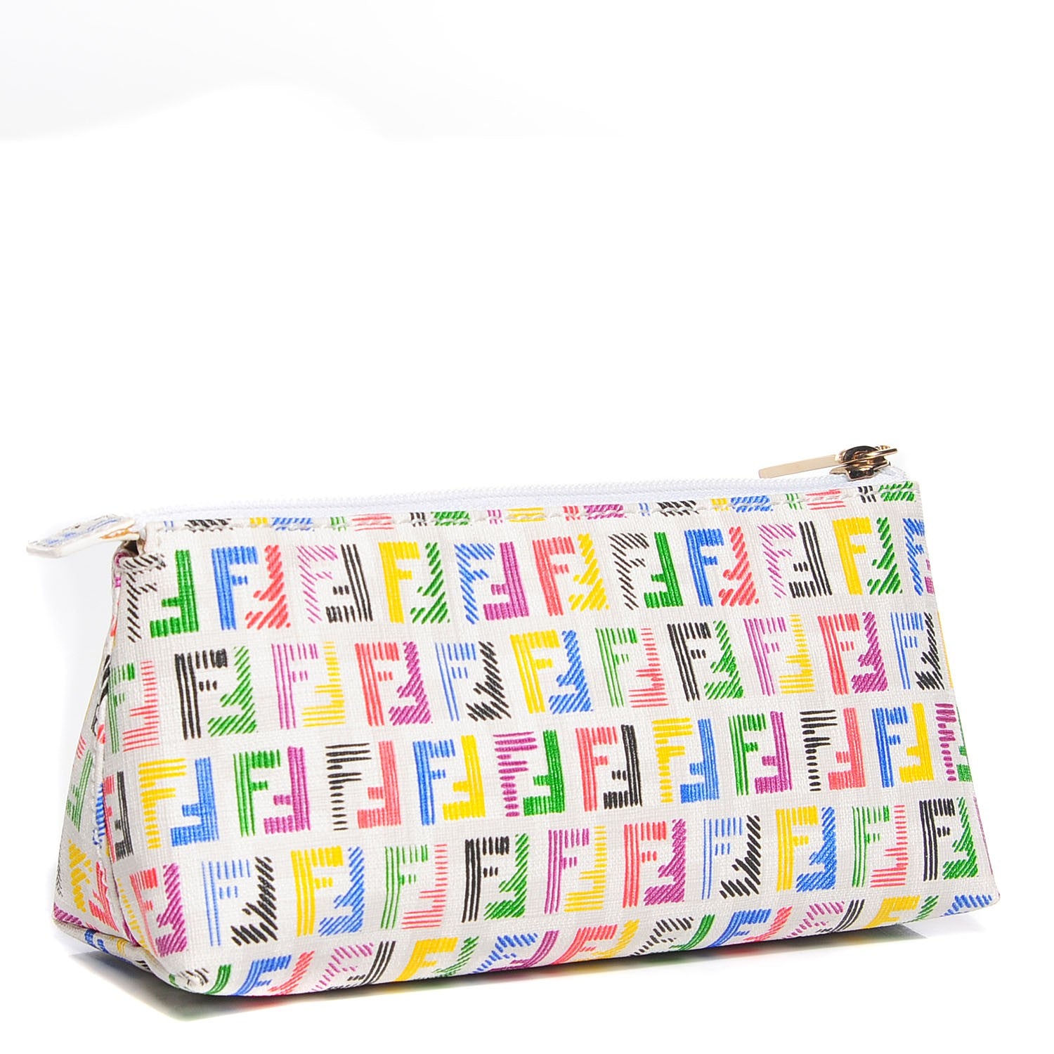 Fendi Zucchino Spalmati FF Multicolor Cosmetic Pouch White Multicolor 3 of 9