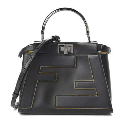 Fendi Nappa FF Mini Peekaboo Iconic Satchel Black 1 of 10