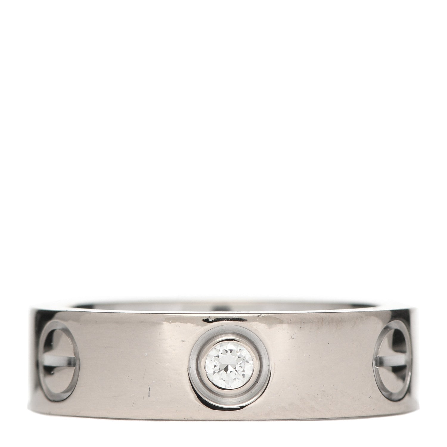 Cartier 18K White Gold 3 Diamond 5.5mm LOVE Ring 52 6 5 of 10