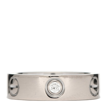 Cartier 18K White Gold 3 Diamond 5.5mm LOVE Ring 52 6 5 of 10