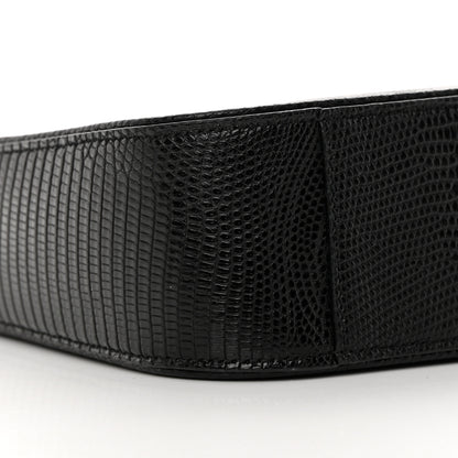 Saint Laurent Calfskin Lizard Embossed LE 5 A 7 Hobo Black 9 of 10