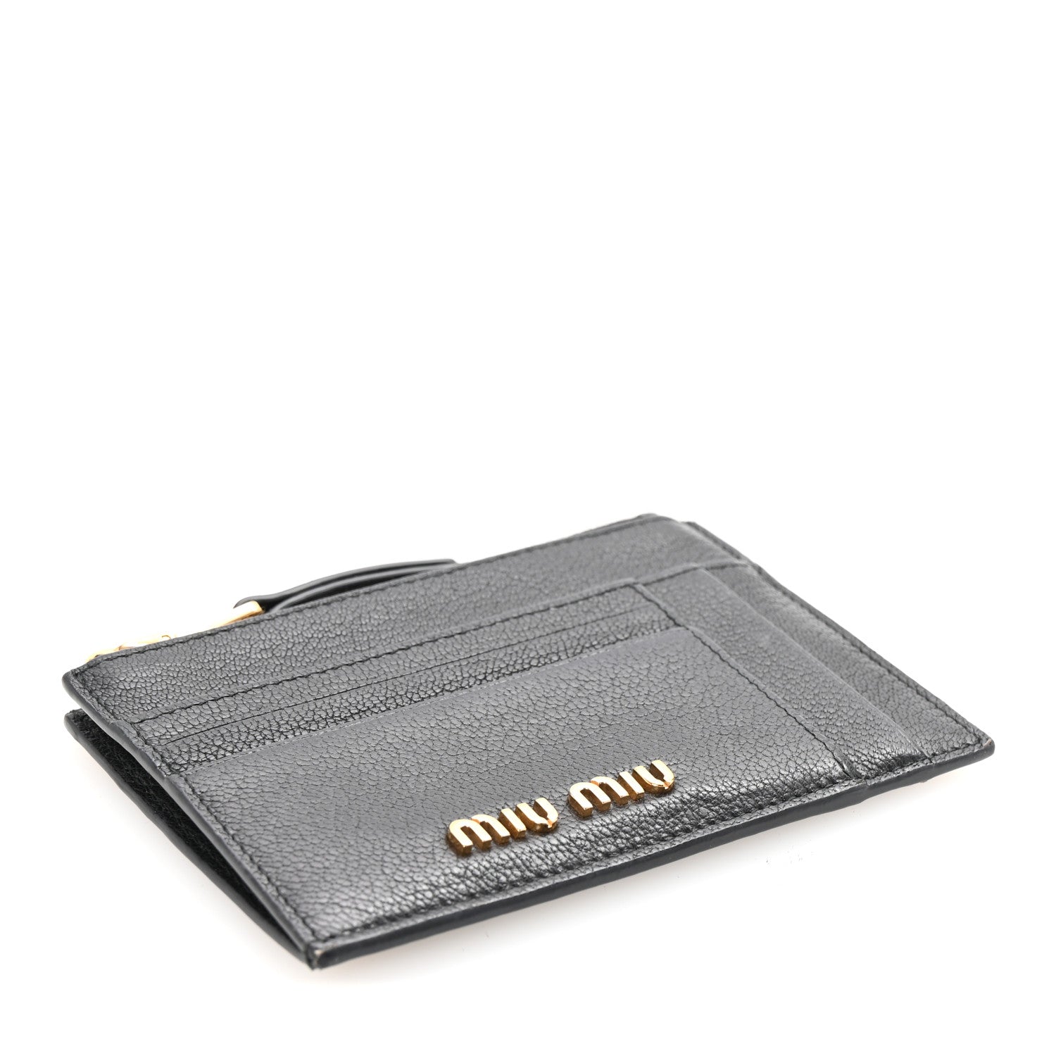 Miu Miu Madras Zip Card Case Black 4 of 6