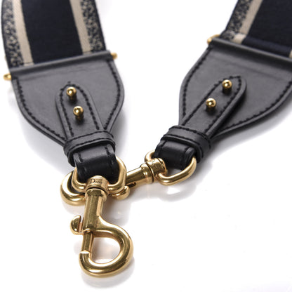 Christian Dior Canvas Embroidered Shoulder Strap Blue 3 of 5