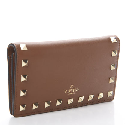 Valentino Garavani Calfskin Rockstud Wallet Brown 2 of 5