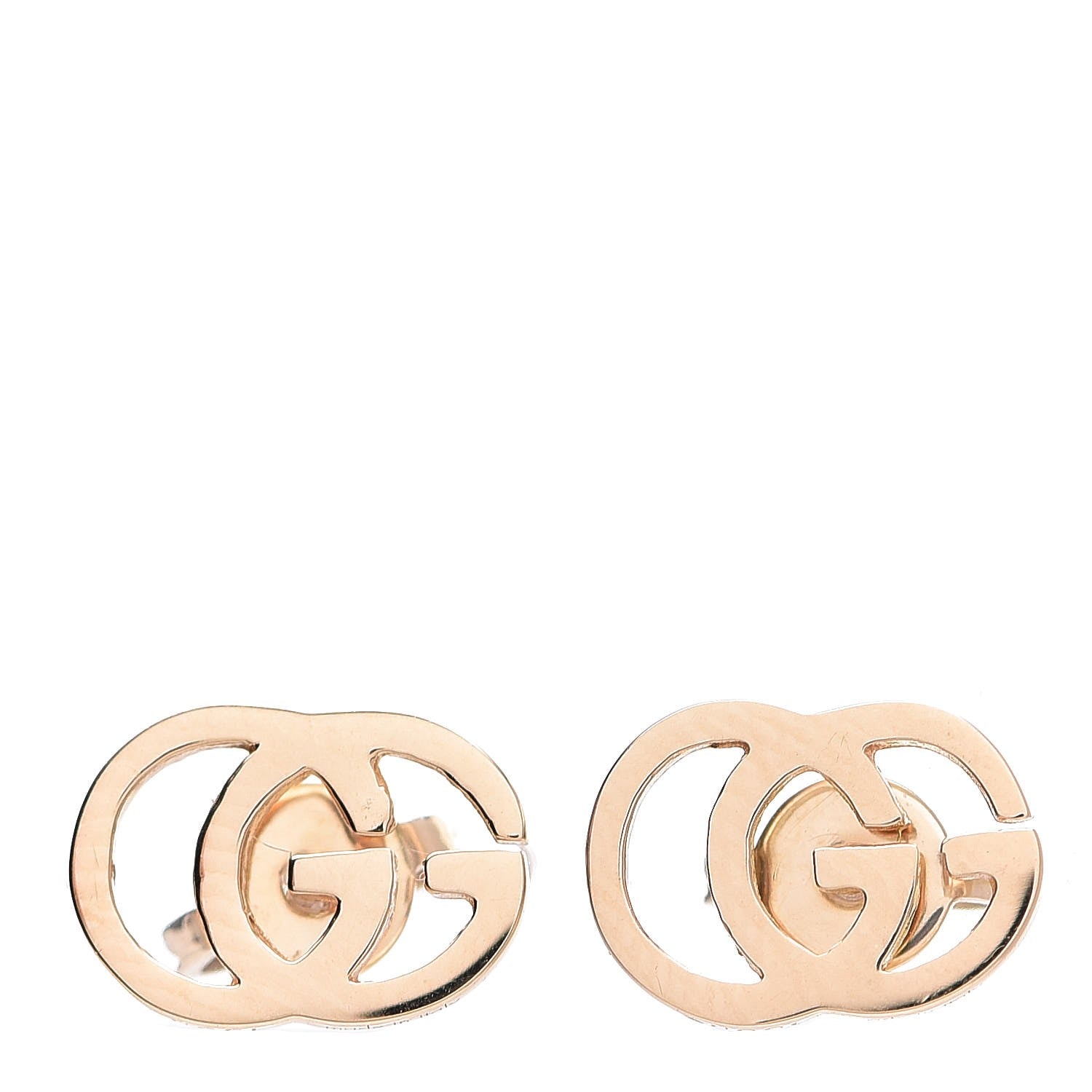 Gucci 18K Yellow Gold GG Tissue Stud Earrings 1 of 5