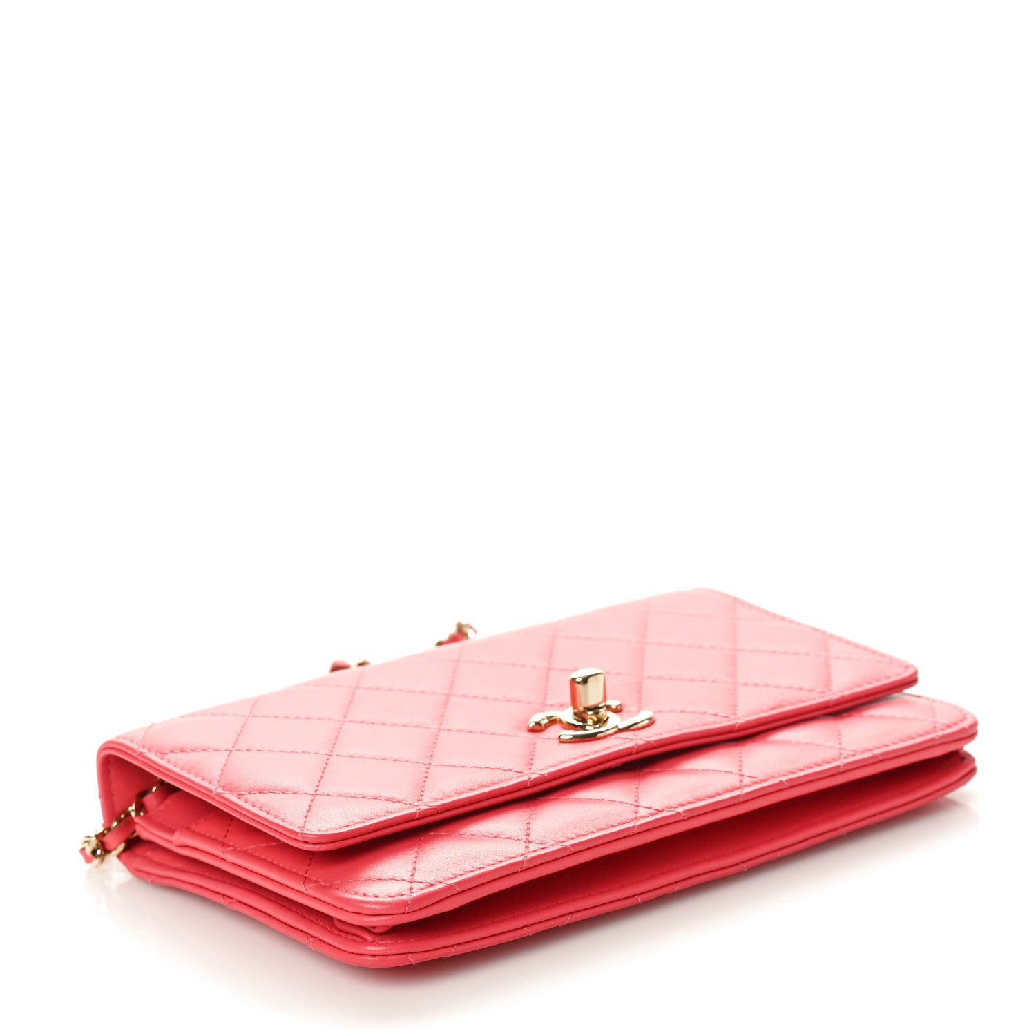 Chanel Lambskin Quilted Trendy CC Wallet On Chain WOC Pink 4 of 10