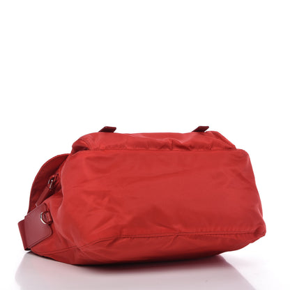 Prada Tessuto Nylon Saffiano Messenger Bag Red 4 of 10