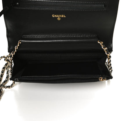 Chanel Lambskin Quilted Boy Wallet On Chain WOC Black 5 of 11