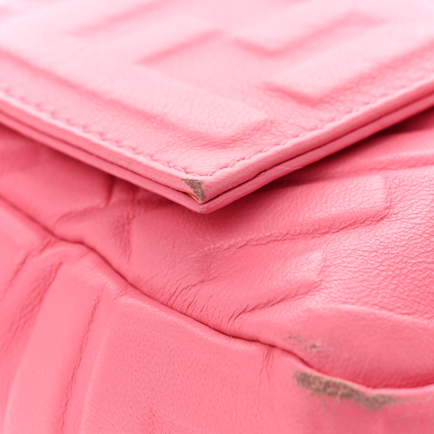 Nappa FF 1974 Embossed Baguette Rosa Fluo