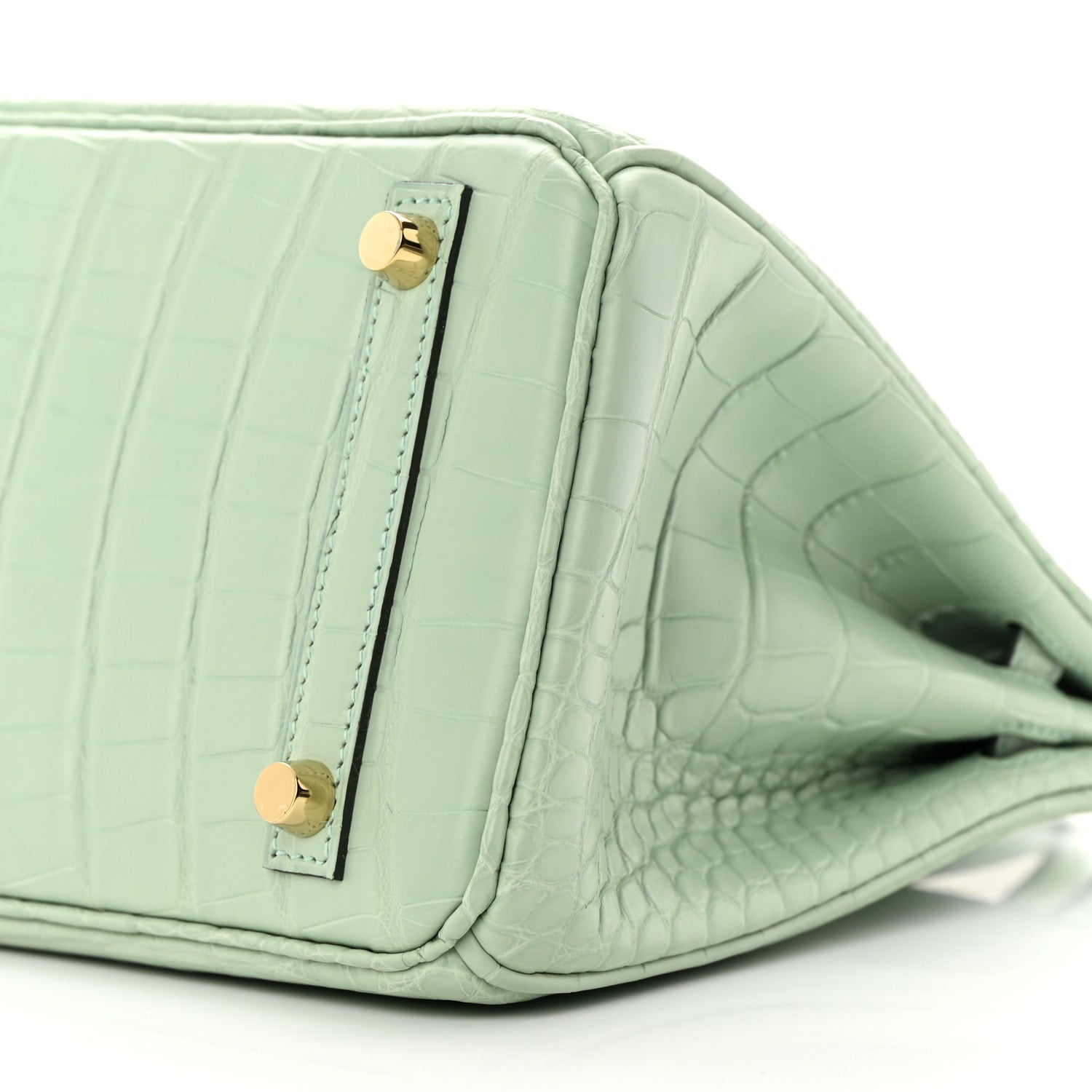 Hermes Matte Alligator Birkin 25 Vert D'eau 10 of 12