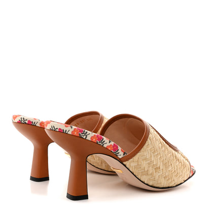 Gucci Raffia Malaga Kid Interlocking G Mabel Sandals 38.5 Natural 4 of 10