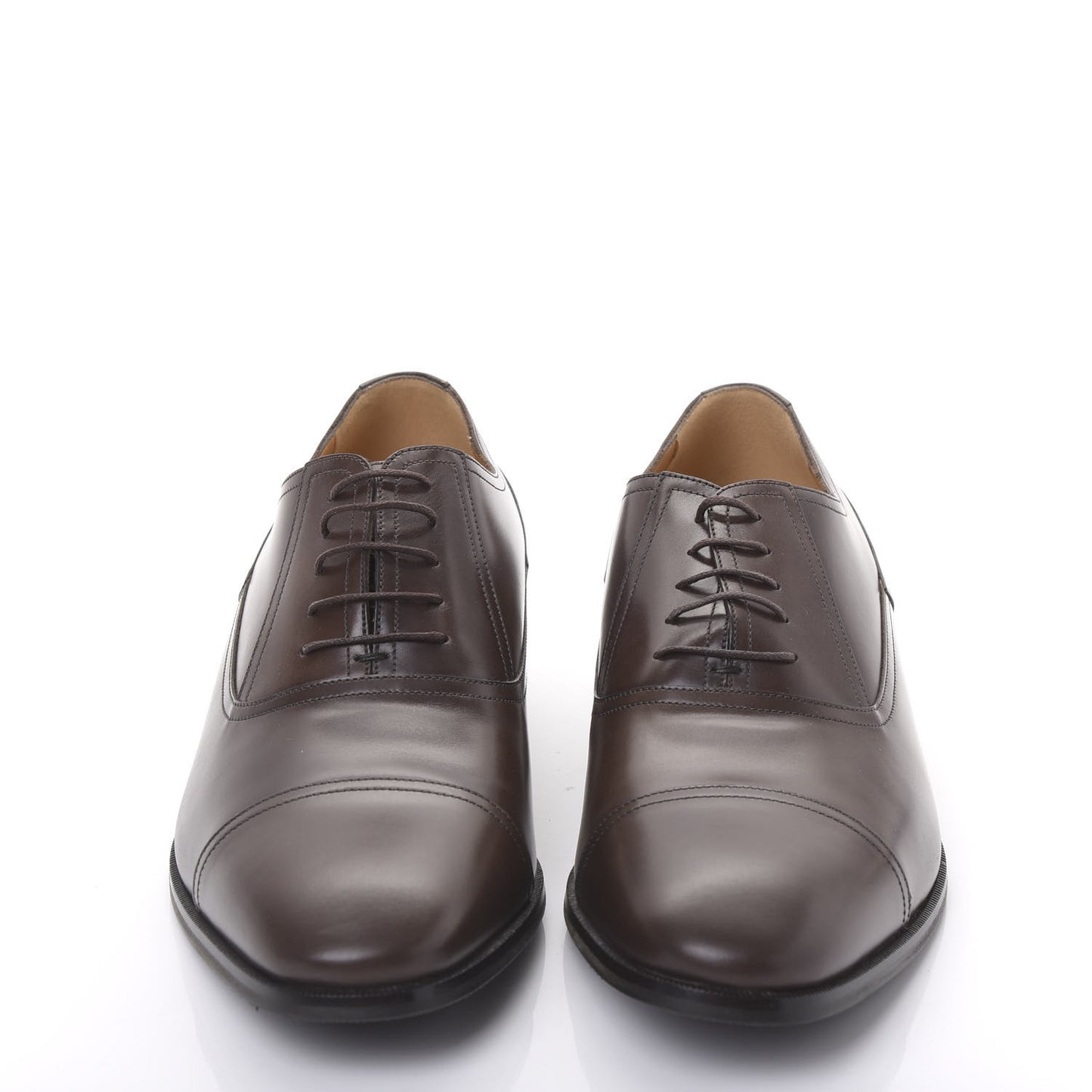 Calfskin Mens Captoe Oxford Loafers 11 Brown