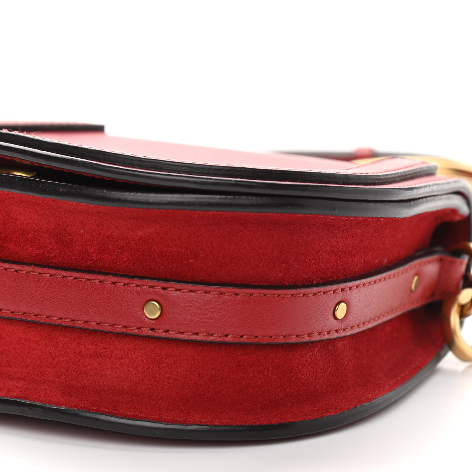 Chloe Calfskin Suede Small Nile Bracelet Bag Intense Red 10 of 10