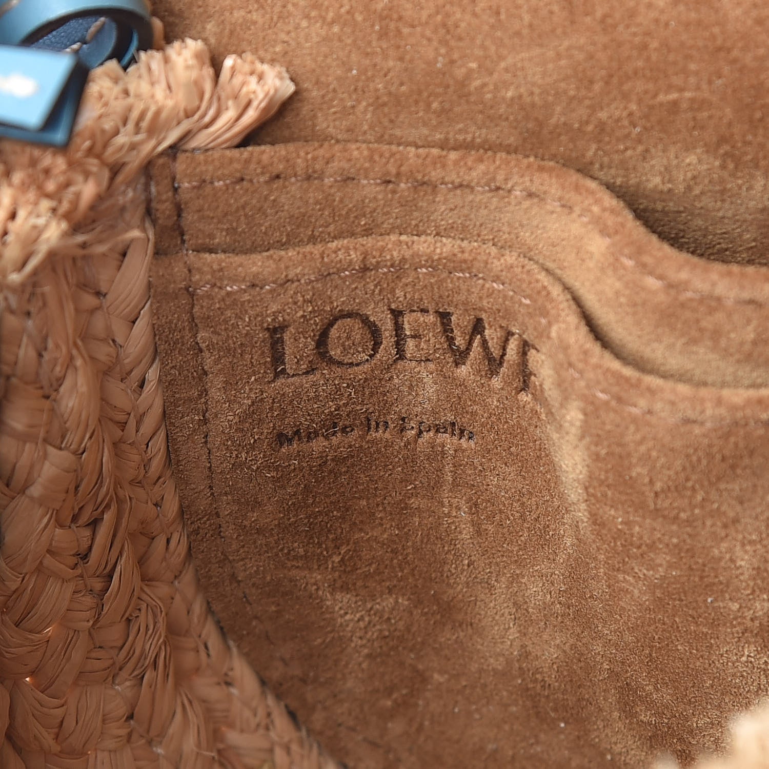 Loewe Calfskin Raffia Mini Gate Crossbody Bag Light Blue Natural 7 of 10