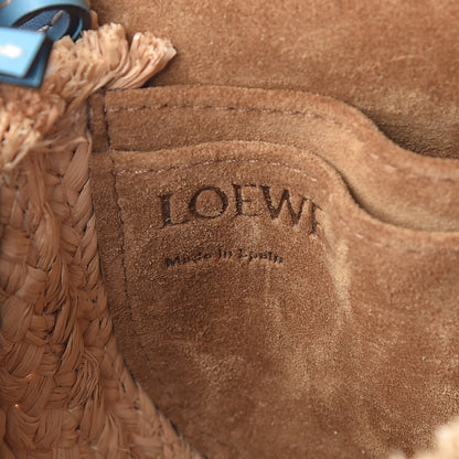 Loewe Calfskin Raffia Mini Gate Crossbody Bag Light Blue Natural 7 of 10
