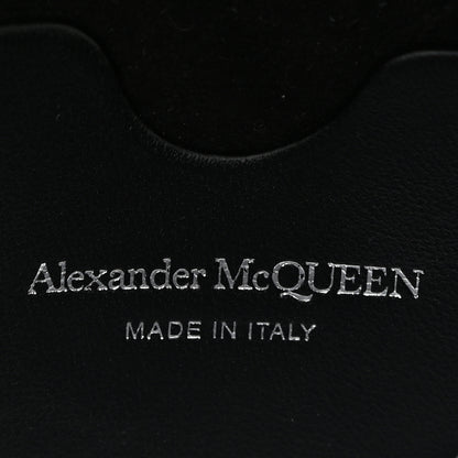 Alexander McQueen Metallic Calfskin Crocodile Embossed Skull Mini Shoulder Bag Silver 6 of 9