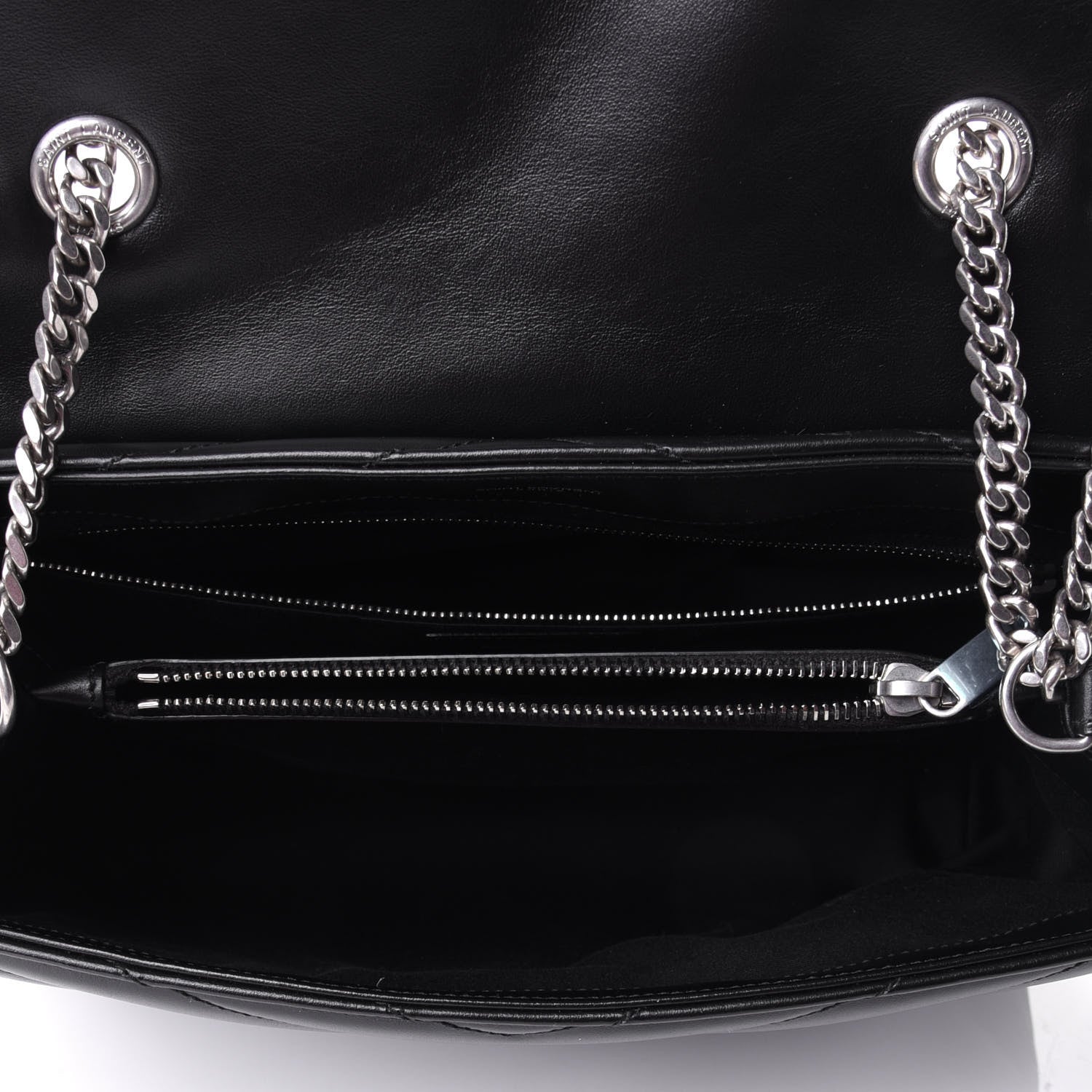 Saint Laurent Calfskin Y Quilted Monogram Medium Loulou Chain Satchel Black 5 of 11