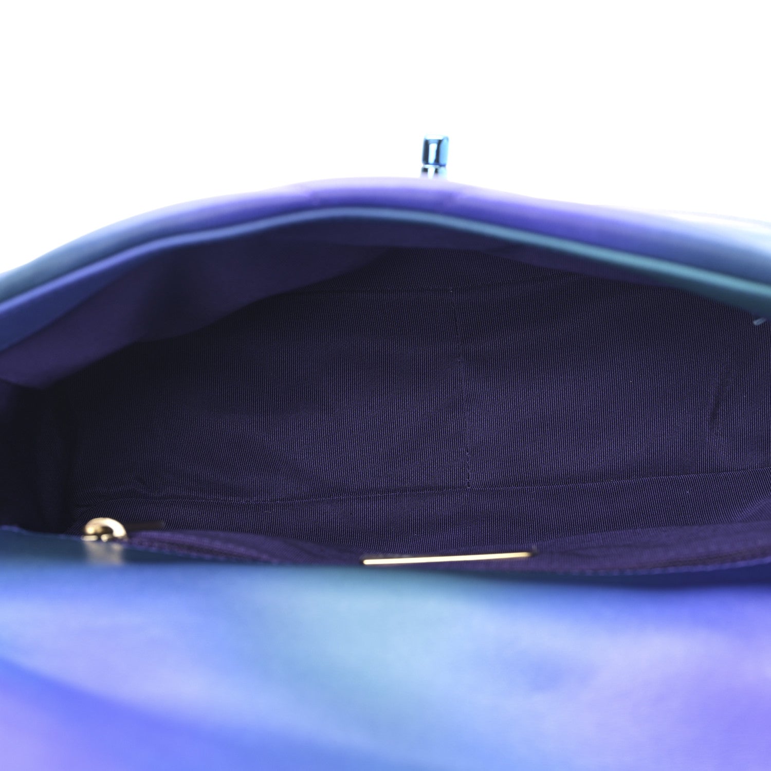 Chanel Tie Dye Calfskin Quilted Medium Chanel 19 Flap Blue Purple 5 of 9