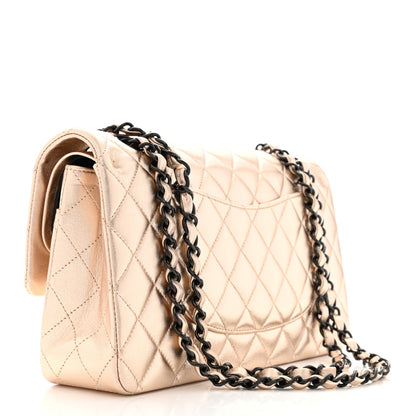 Chanel Metallic Lambskin Quilted Medium Double Flap Gold Black 3 of 11