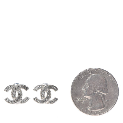Chanel Crystal CC Earrings Silver 2 of 5