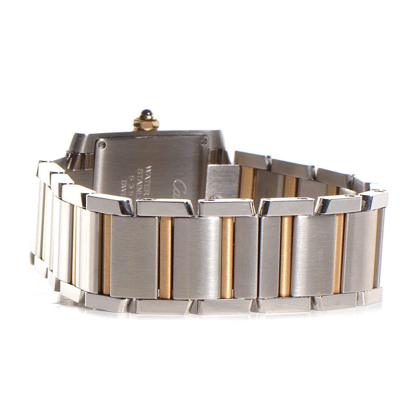 Stainless Steel 18K Yellow Gold 25mm Tank Francaise Quartz Watch