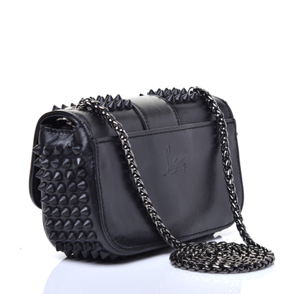 Christian Louboutin Calfskin Spikes Sweety Charity Crossbody Bag Black 3 of 9