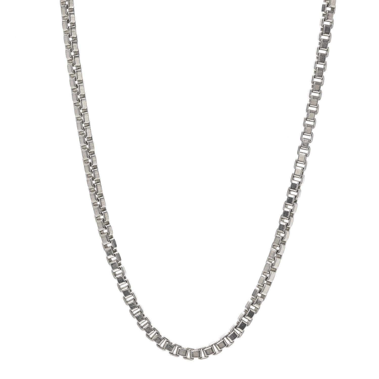 Tiffany Sterling Silver 4mm Venetian Link Necklace 1 of 5