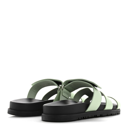Hermes Epsom Womens Chypre Sandals 38 Vert Jade 5 of 10