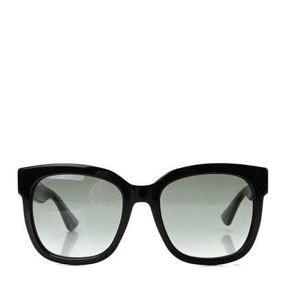 Gucci Acetate Square Frame Web Glitter Sunglasses GG0034S Black Green 2 of 5