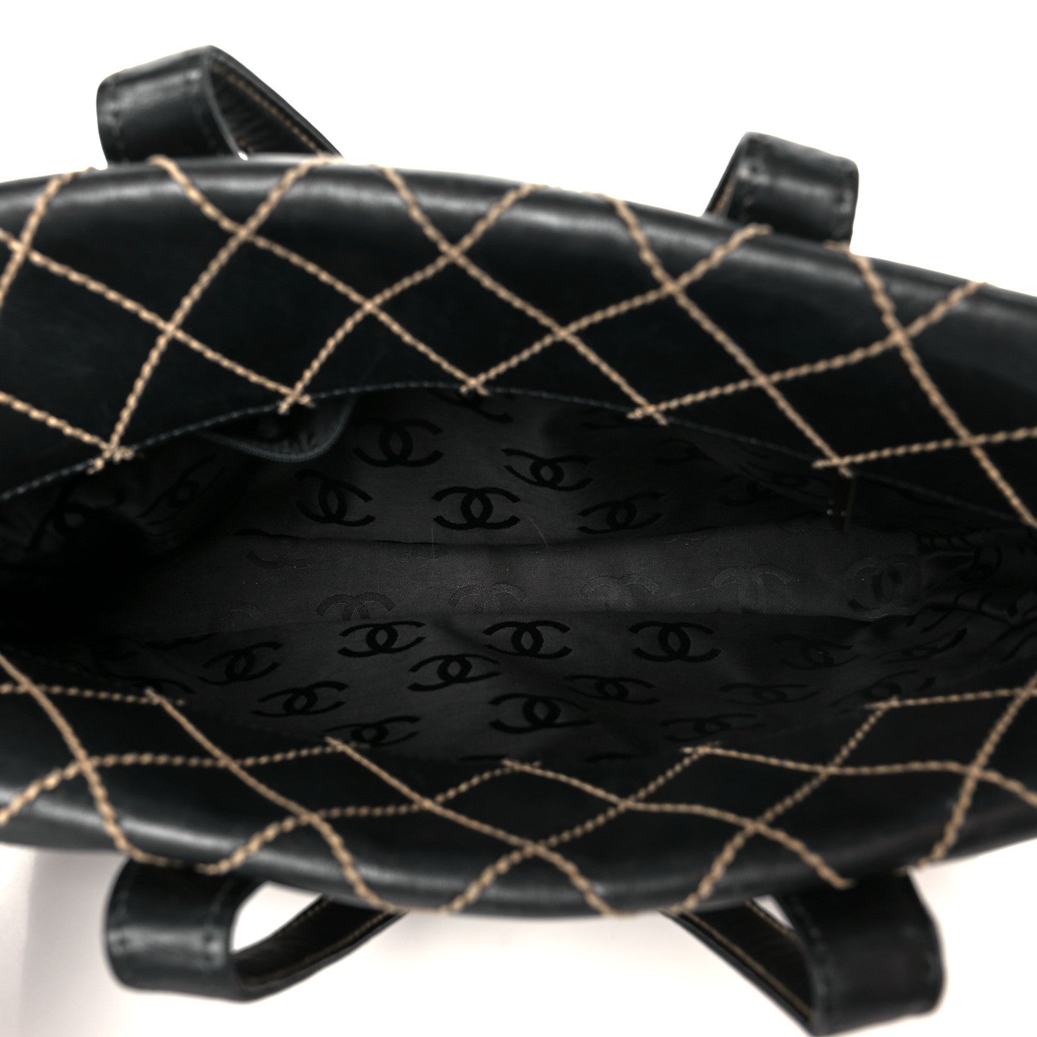 Chanel Calfskin Wild Stitch Large Tote Black 5 of 10