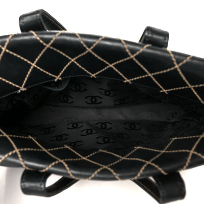 Chanel Calfskin Wild Stitch Large Tote Black 5 of 10