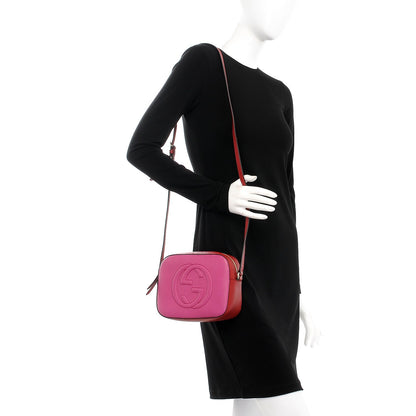 Gucci Dollar Calfskin Bi-Color Small Soho Disco Bag New Rosette Hibiscus Red 2 of 9