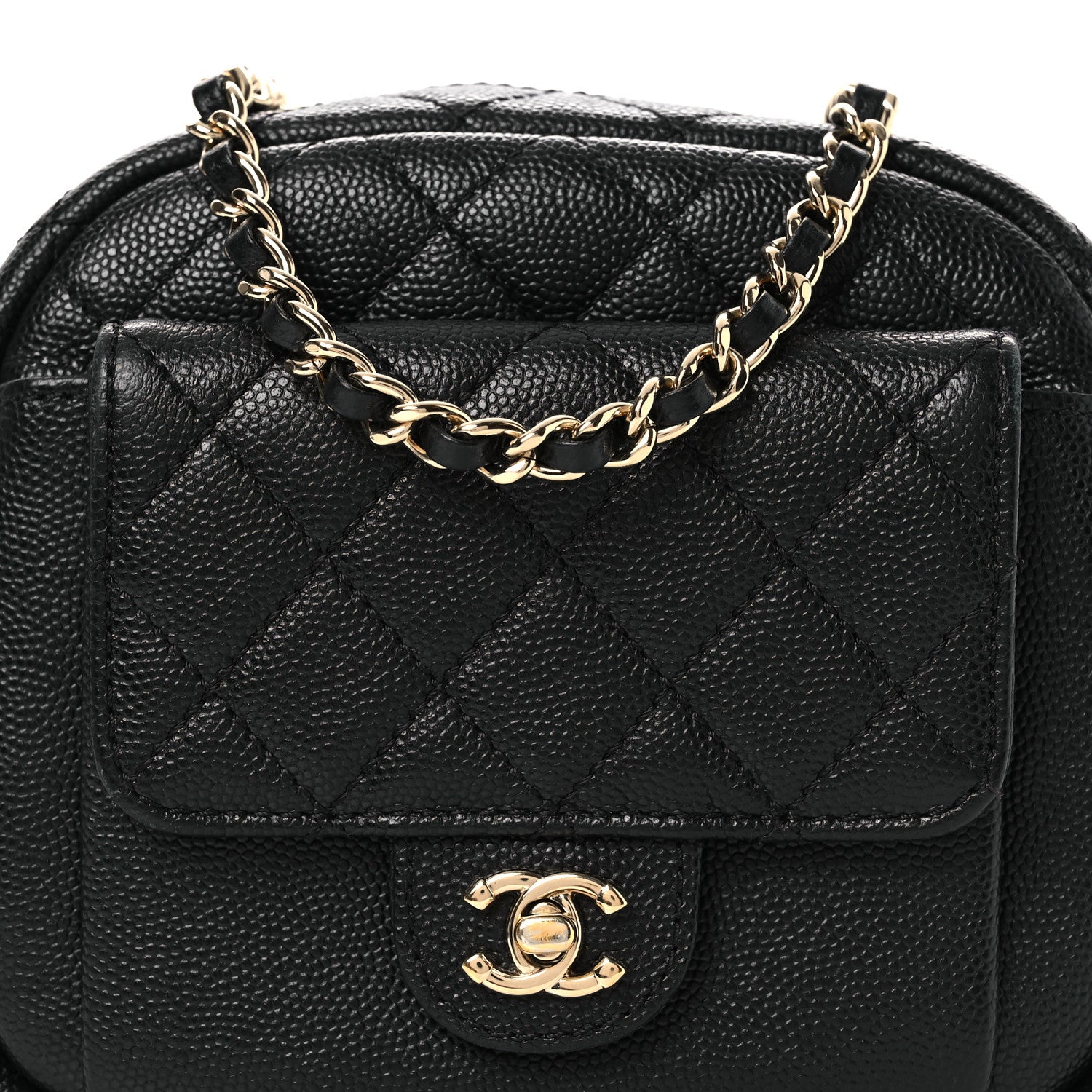 Chanel Caviar Quilted CC Day Camera Case Black 8 of 10