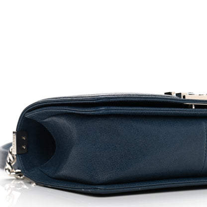 Chanel Caviar Quilted Medium Boy Flap Dark Blue 9 of 11