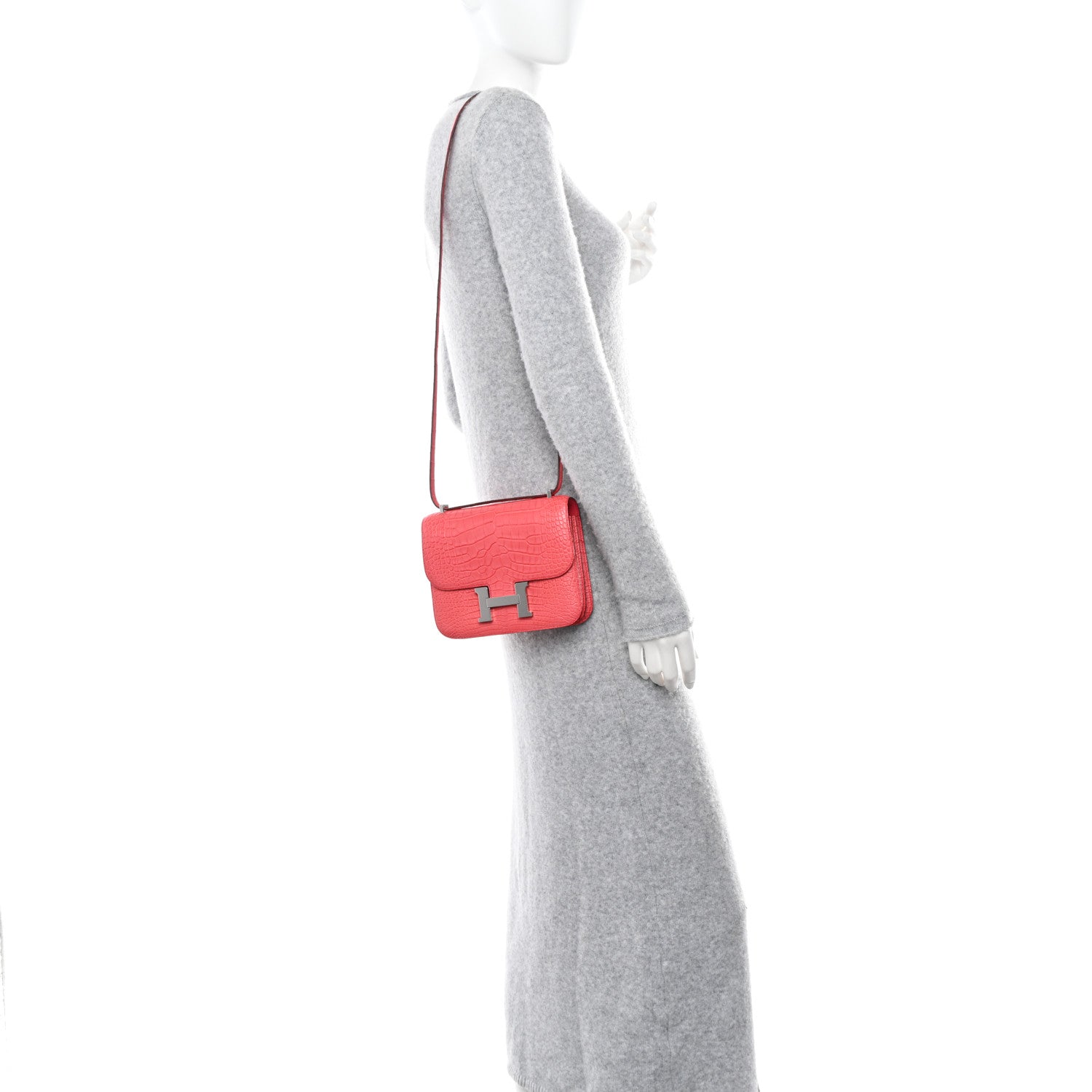 Hermes Matte Alligator Constance 18 Bougainvillea 2 of 11
