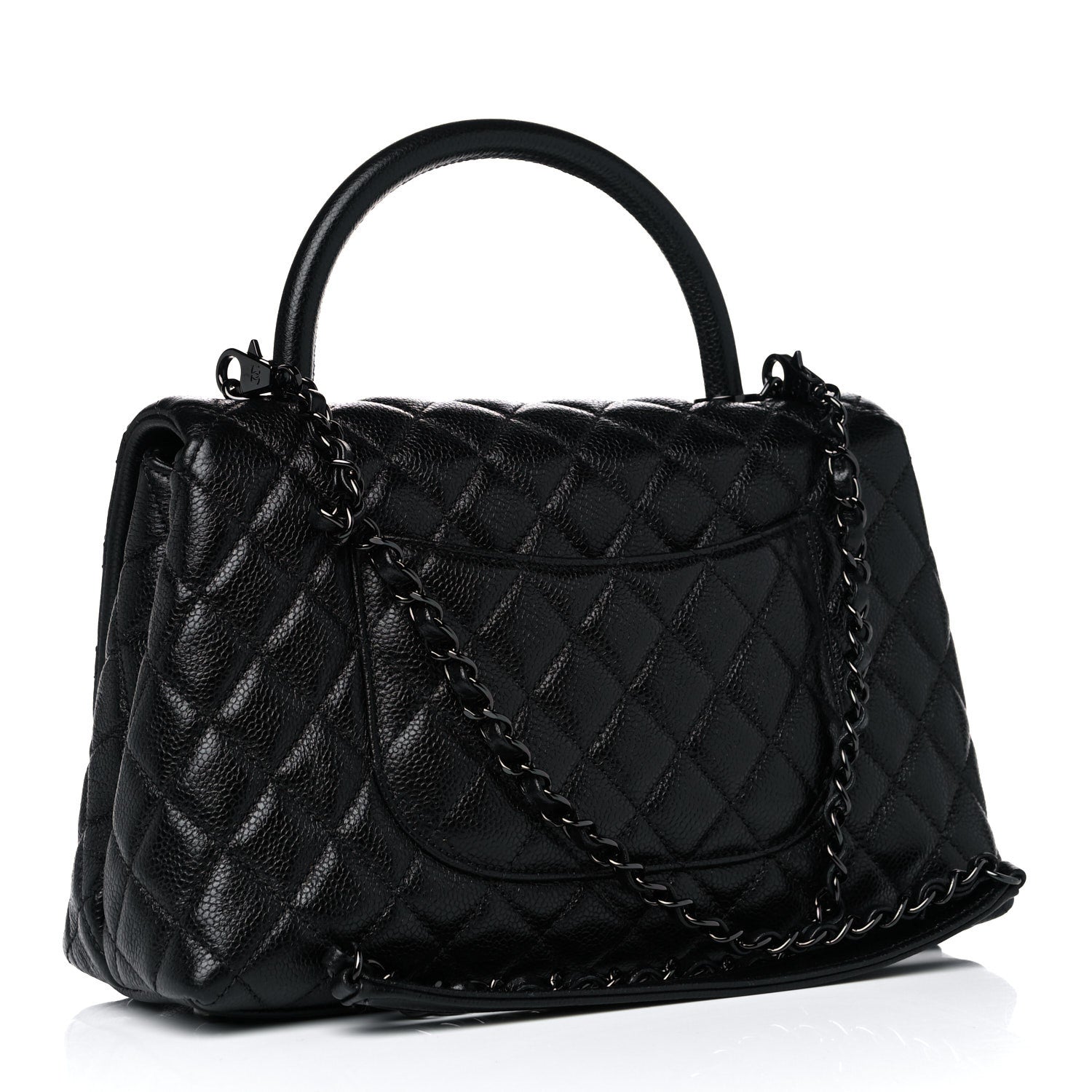 Chanel Caviar Quilted Small Coco Handle Flap So Black 3 of 15