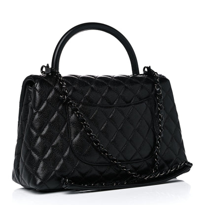 Chanel Caviar Quilted Small Coco Handle Flap So Black 3 of 15