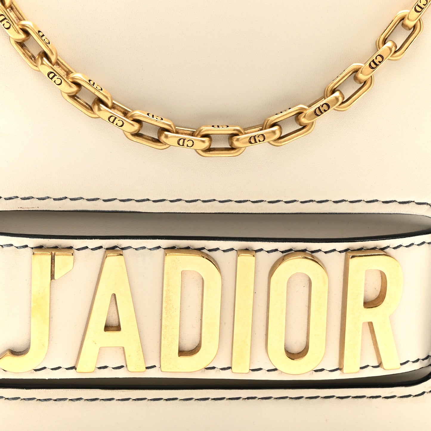Calfskin J'Adior Chain Flap Bag Off White Off White