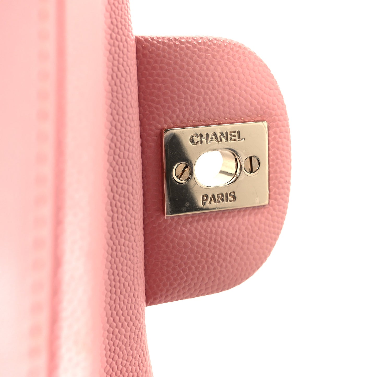 Caviar Quilted Small Double Flap Light Pink