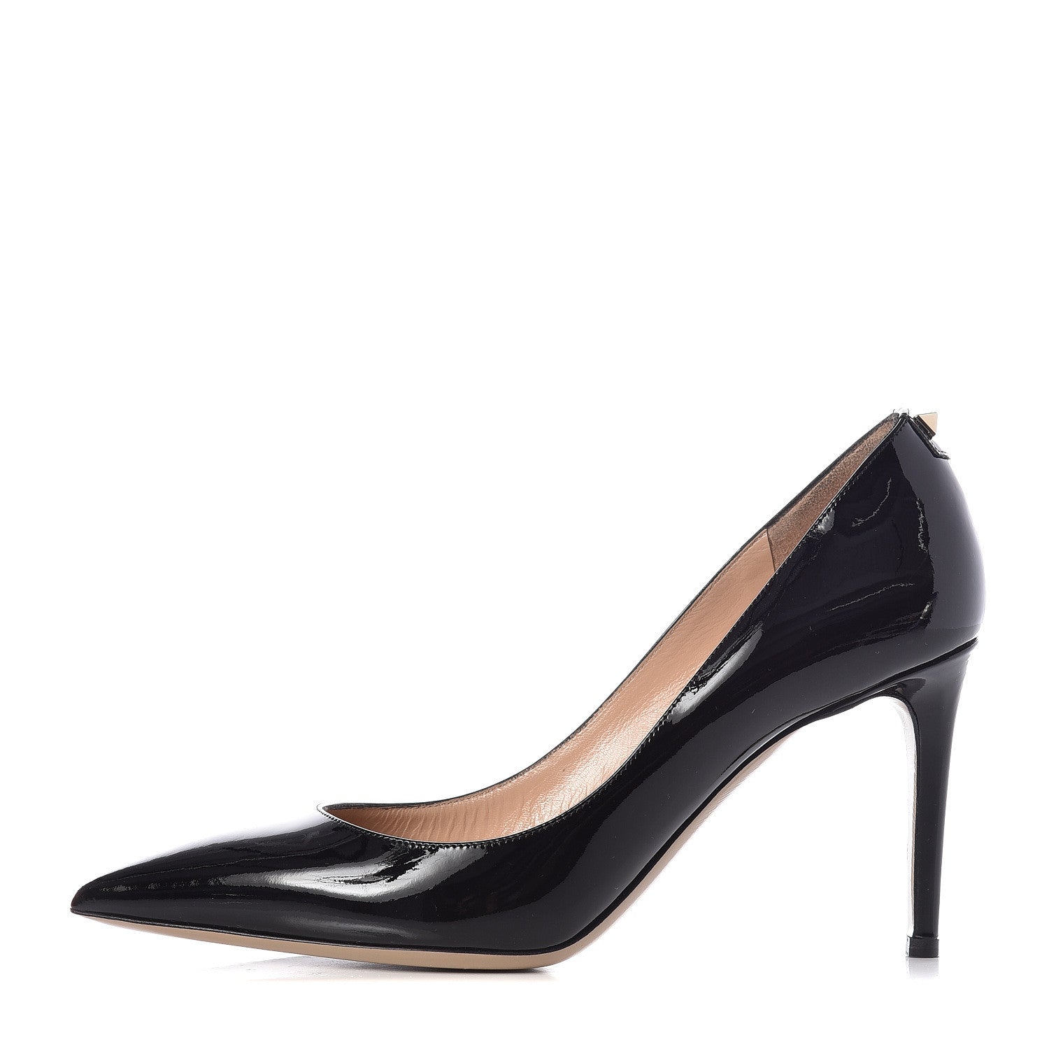 Valentino Garavani Patent Rockstud New Plain 85mm Pumps 38 Black 1 of 11