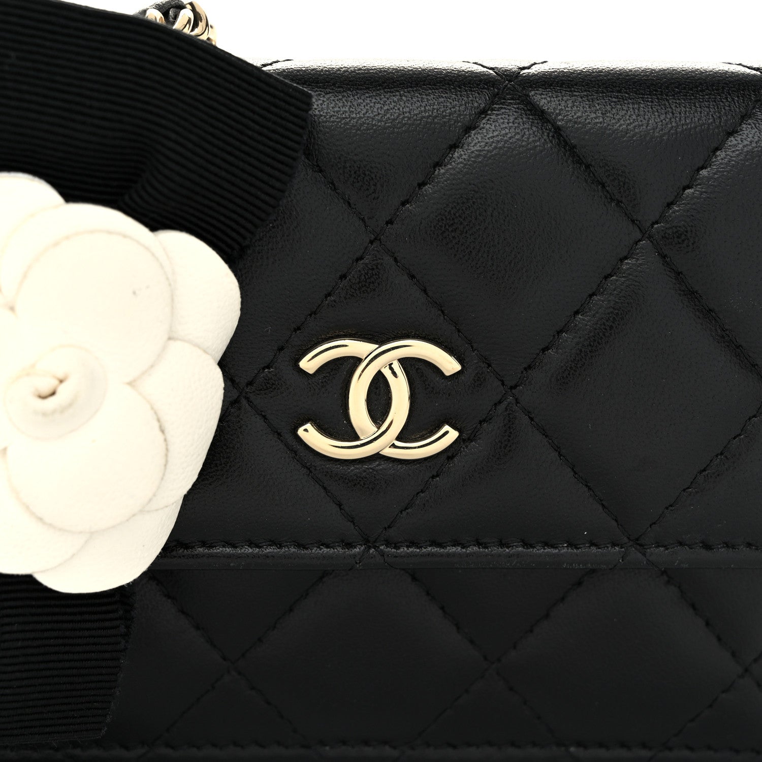 Chanel Lambskin Quilted My Chanel Lady Card Holder On Chain Black 9 of 11