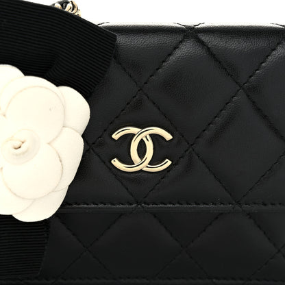Chanel Lambskin Quilted My Chanel Lady Card Holder On Chain Black 9 of 11