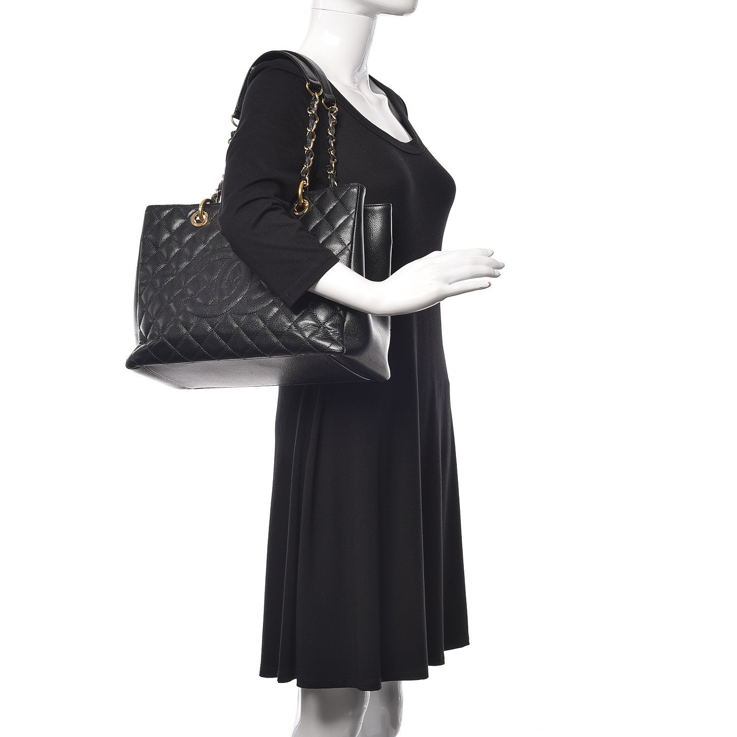 Chanel Caviar Quilted Grand Shopping Tote GST Black 2 of 9