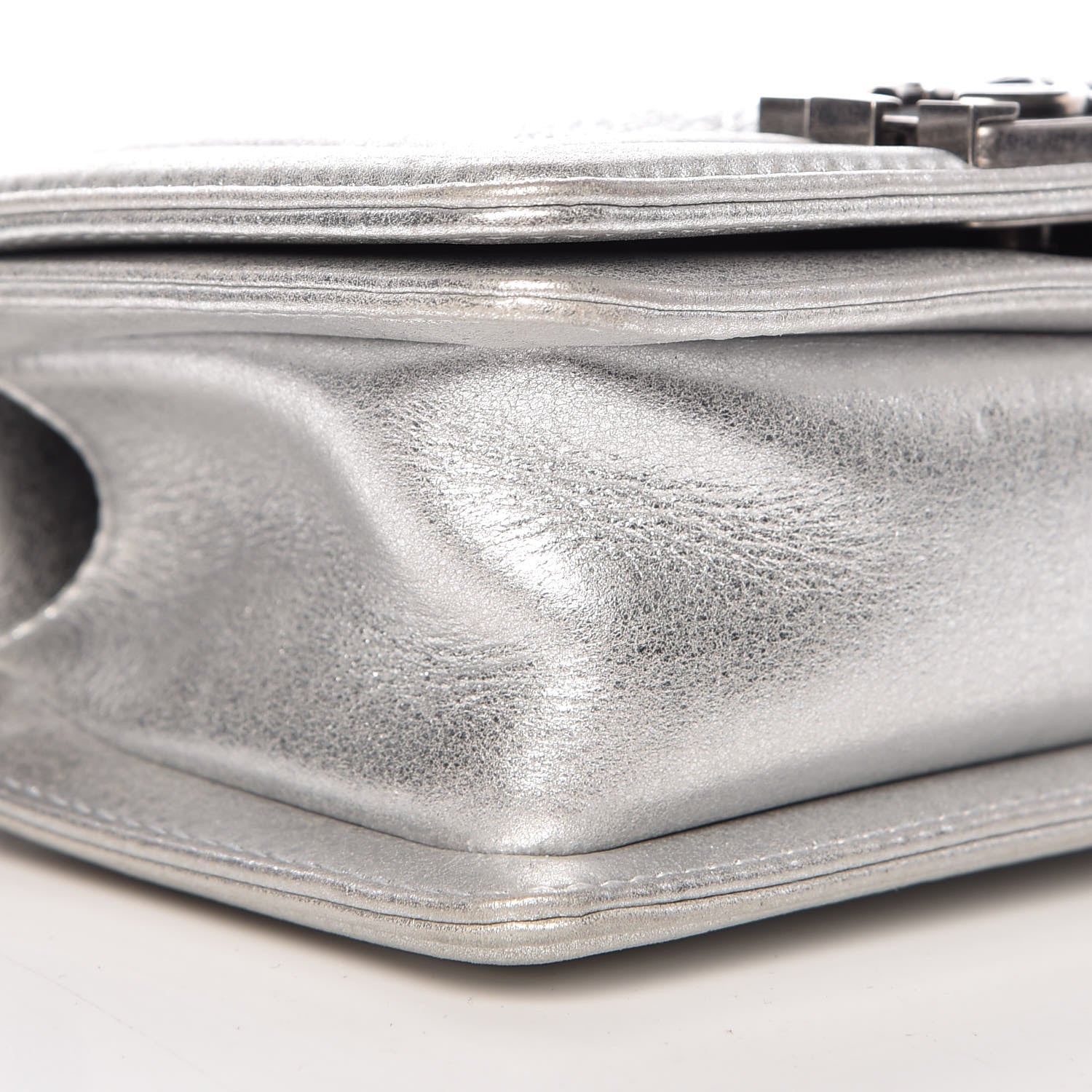 Chanel Metallic Galuchat Stingray Mini Boy Flap Silver 8 of 9