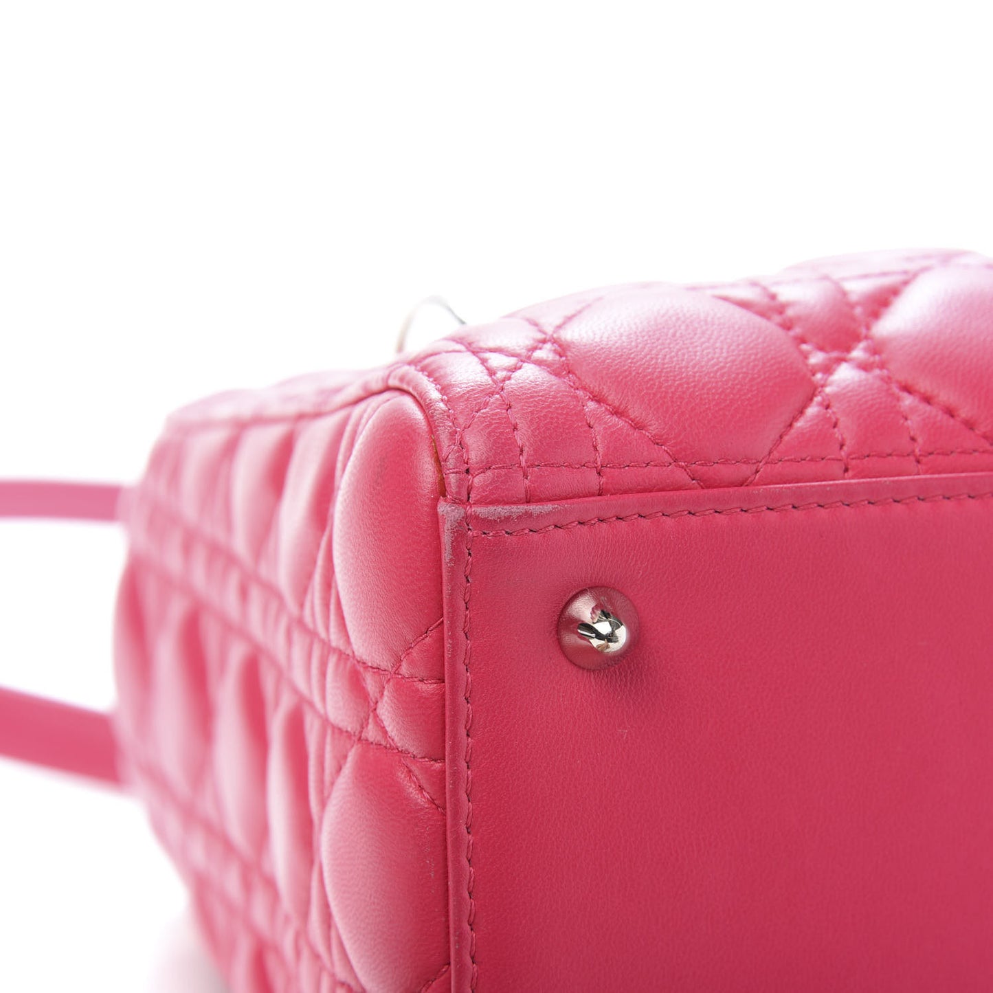 Lambskin Cannage Medium Lady Dior Fuchsia