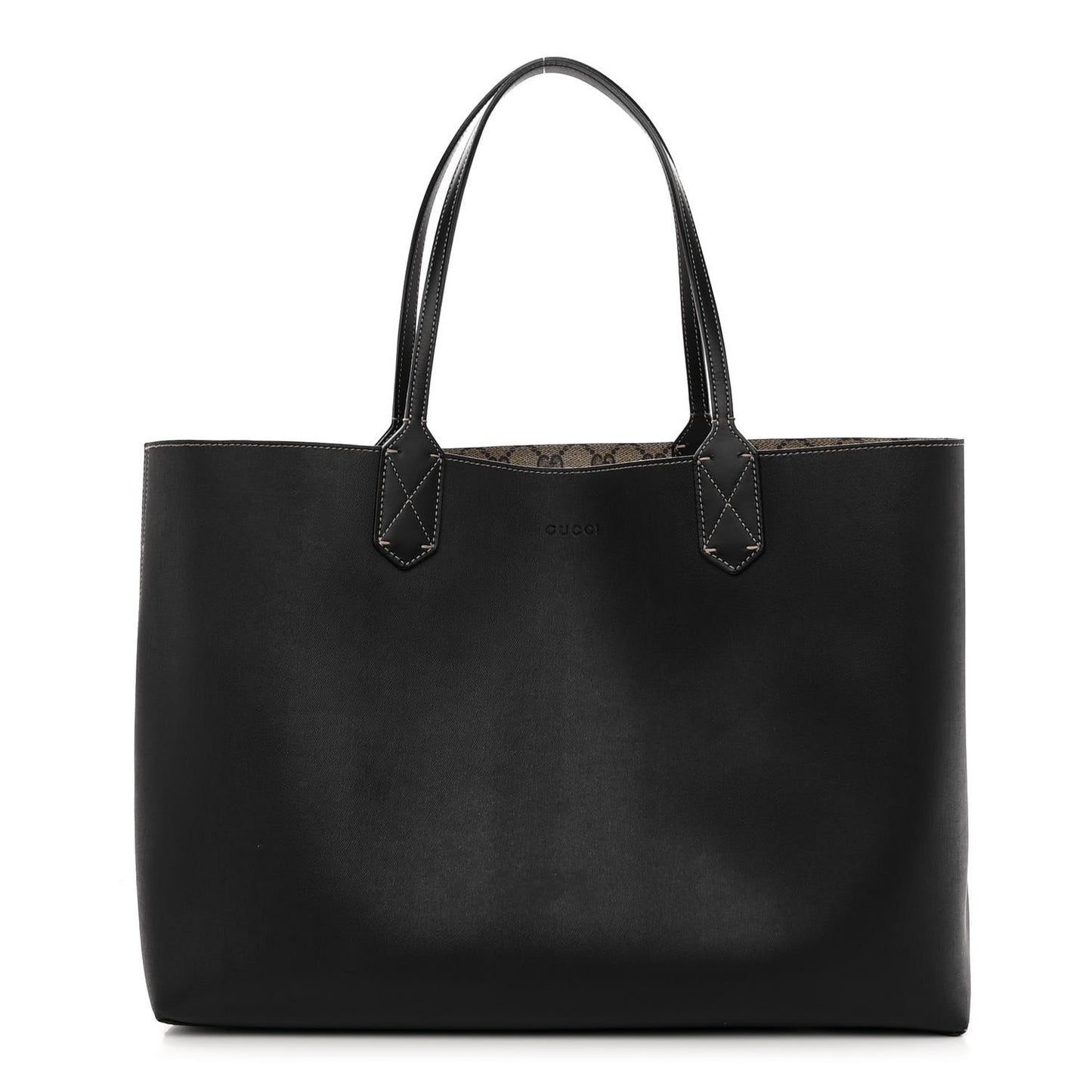 Calfskin GG Supreme Monogram Medium Reversible Tote Black