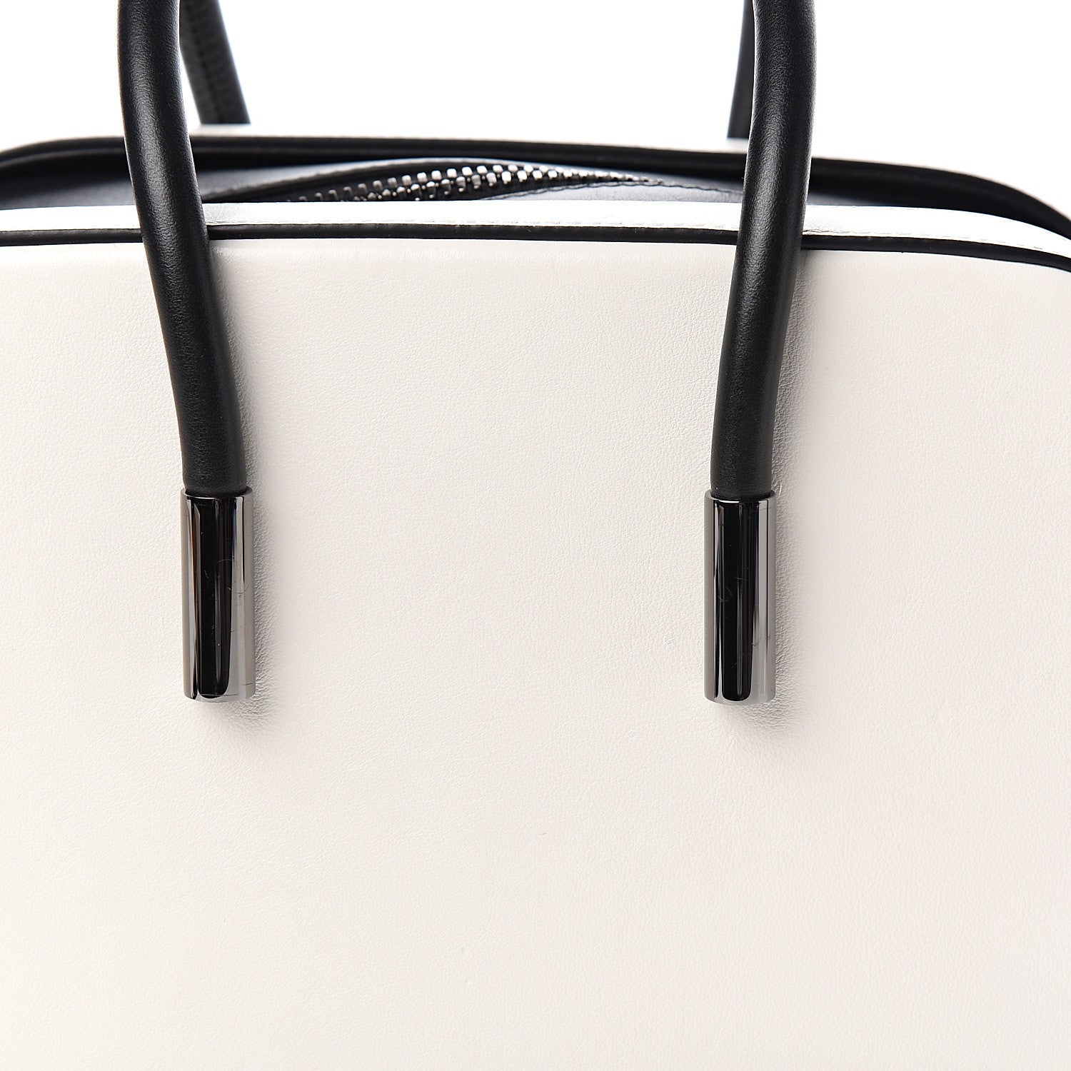Tom Ford Calfskin Top Handle Bag White Black 13 of 13