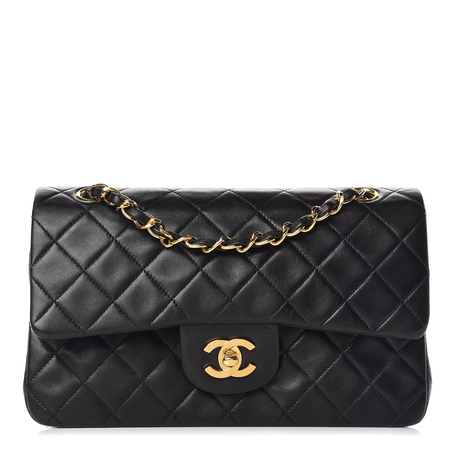 Chanel Lambskin Quilted Small Double Flap Black 1 of 9