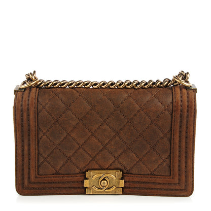 Chanel Nubuck Quilted Medium Boy Flap Brown 1 of 9
